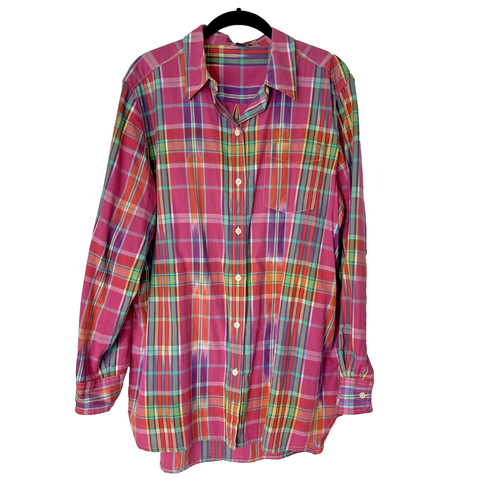 Ralph Lauren - Lauren Jeans Co. Plaid Blouse - Size L - 100% Cotton